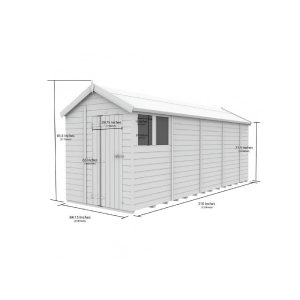 7 x 18 Apex Shed (Double Door, No Windows)