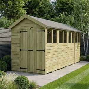 7 x 18 Apex Shed (Double Door, With Windows)