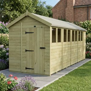 7 x 18 Apex Shed (Single Door, With Windows)