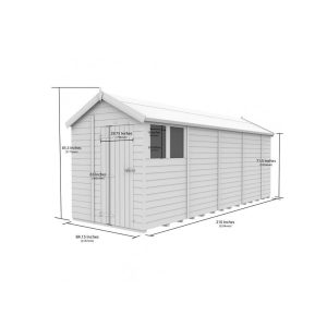 7x18 Apex Composite Shed (Single Door, No Windows)
