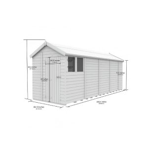 7 x 19 Apex Shed (Double Door, With Windows)