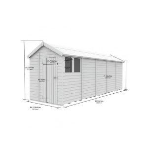 7 x 20 Apex Shed (Double Door, With Windows)
