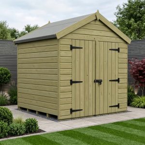 7 x 4 Apex Shed (Double Door, No Windows)