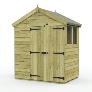 7 x 4 Apex Shed (Double Door, With Windows)