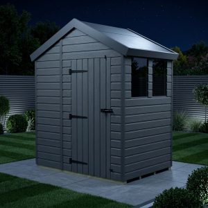 7x4 Apex Composite Shed (Single Door, With Windows)