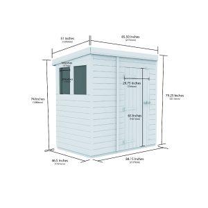 7 x 4 Security Pent Shed (Single Door)
