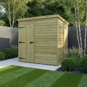 7 x 5 Pent Shed (Single Door, No Windows)