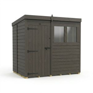 7x5 Pent Composite Shed (Single Door, With Windows)