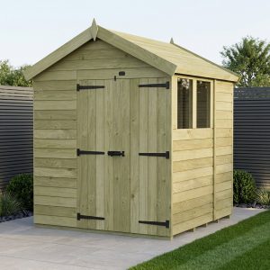 7 x 6 Apex Shed (Double Door, With Windows)
