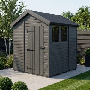 7x6 Apex Composite Shed (Single Door, With Windows)