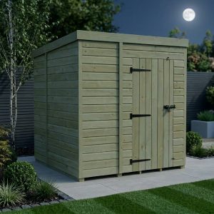 7 x 6 Pent Shed (Single Door, No Windows)