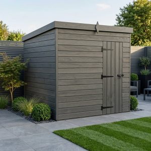 7x6 Pent Composite Shed (Single Door, No Windows)
