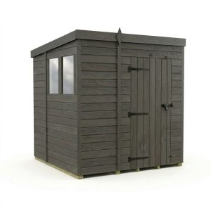 7x6 Pent Composite Shed (Single Door, With Windows)