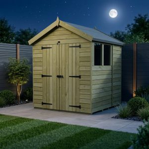 7 x 7 Apex Shed (Double Door, With Windows)
