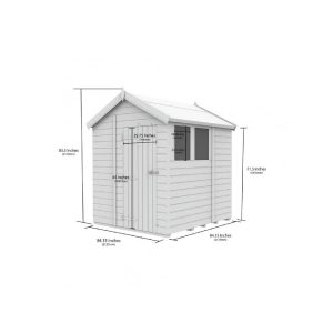 7 x 7 Apex Shed (Single Door, No Windows)