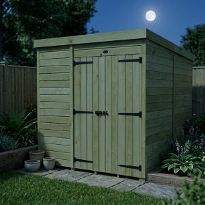7 x 7 Pent Shed (Double Door, No Windows)