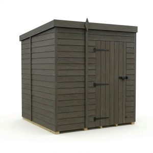 7x7 Pent Composite Shed (Single Door, No Windows)