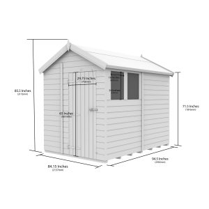 7 x 8 Apex Security Shed (Single Door)
