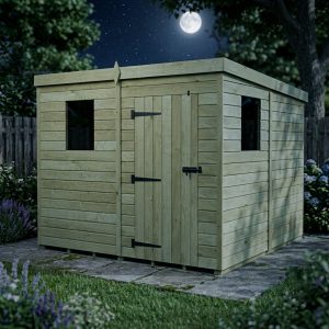 7 x 8 Pent Shed (Single Door, With Windows)