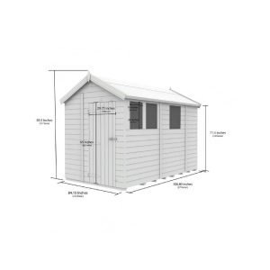 7 x 9 Apex Shed (Single Door, No Windows)
