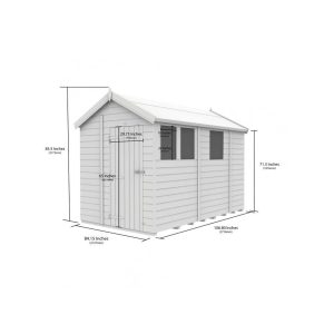 7x9 Apex Composite Shed (Single Door, With Windows)