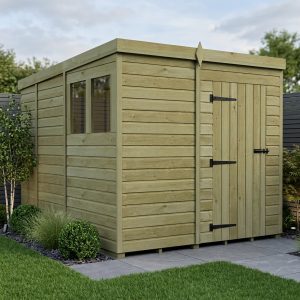 7 x 9 Pent Shed (Single Door, With Windows)