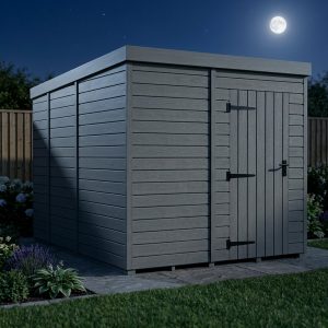 7x9 Pent Composite Shed (Single Door, No Windows)