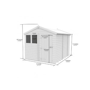 8 x 10 Apex Shed (Double Door, With Windows)