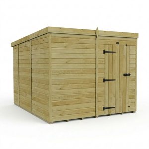 8 x 10 Pent Shed (Single Door, No Windows)
