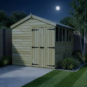 8 x 11 Apex Shed (Double Door, With Windows)