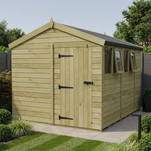 8 x 11 Apex Shed (Single Door, With Windows)