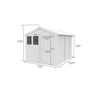 8x11 Apex Composite Shed (Single Door, With Windows)