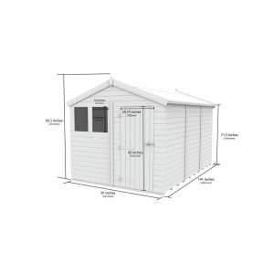 8x12 Apex Composite Shed (Single Door, With Windows)