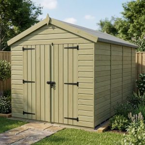 8 x 15 Apex Shed (Double Door, No Windows)