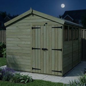 8 x 15 Apex Shed (Double Door, With Windows)