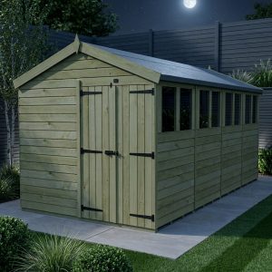 8 x 16 Apex Shed (Double Door, With Windows)