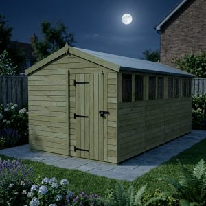 8 x 16 Apex Shed (Single Door, With Windows)