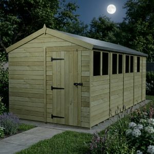 8 x 17 Apex Shed (Single Door, With Windows)