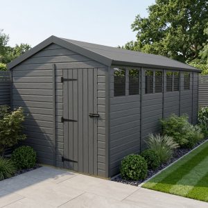 8x17 Apex Composite Shed (Single Door, With Windows)