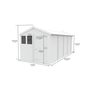 8x19 Apex Composite Shed (Single Door, With Windows)