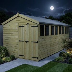 8 x 20 Apex Shed (Double Door, With Windows)