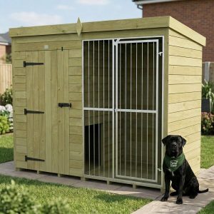 8 x 4 Dog Kennel And Run (Full Height With Bars)