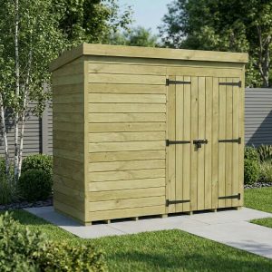 8 x 4 Pent Shed (Double Door, No Windows)