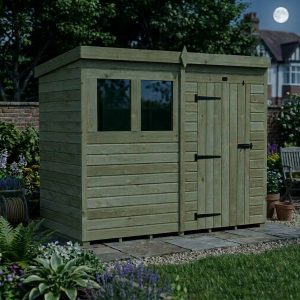 8 x 4 Pent Shed (Single Door, With Windows)