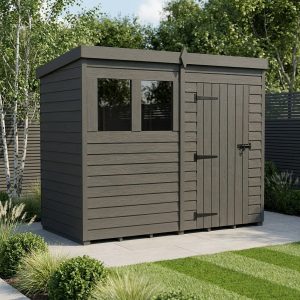 8x4 Pent Composite Shed (Single Door, With Windows)