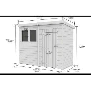 8x4 Composite Pent Security Shed