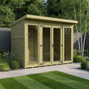8 x 4 Pent Summer House (Full Height Window)