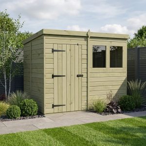 8 x 5 Pent Shed (Single Door, With Windows)