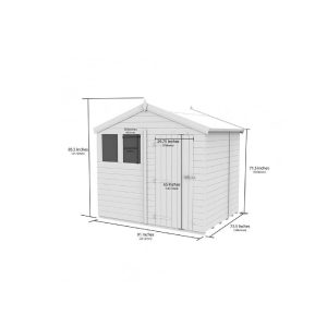 8 x 6 Apex Shed (Double Door, No Windows)