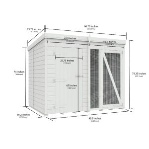 8 x 6 Dog Kennel And Run (Full Height)